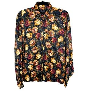 Zara Man Satin Floral Button Down Shirt